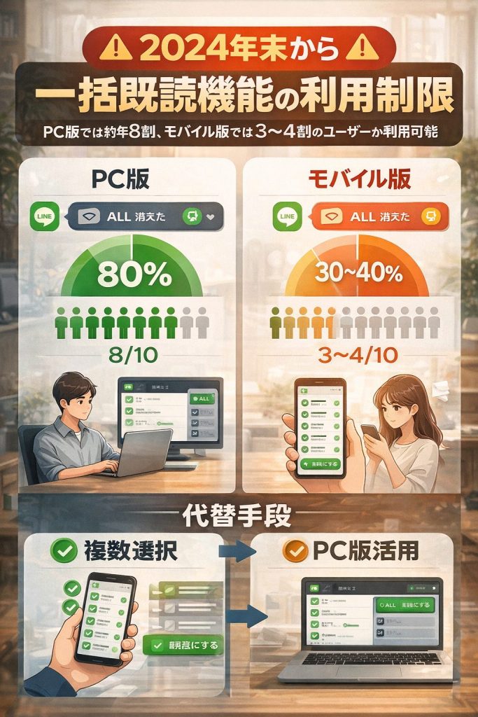 LINE一括既読機能制限と代替手段
