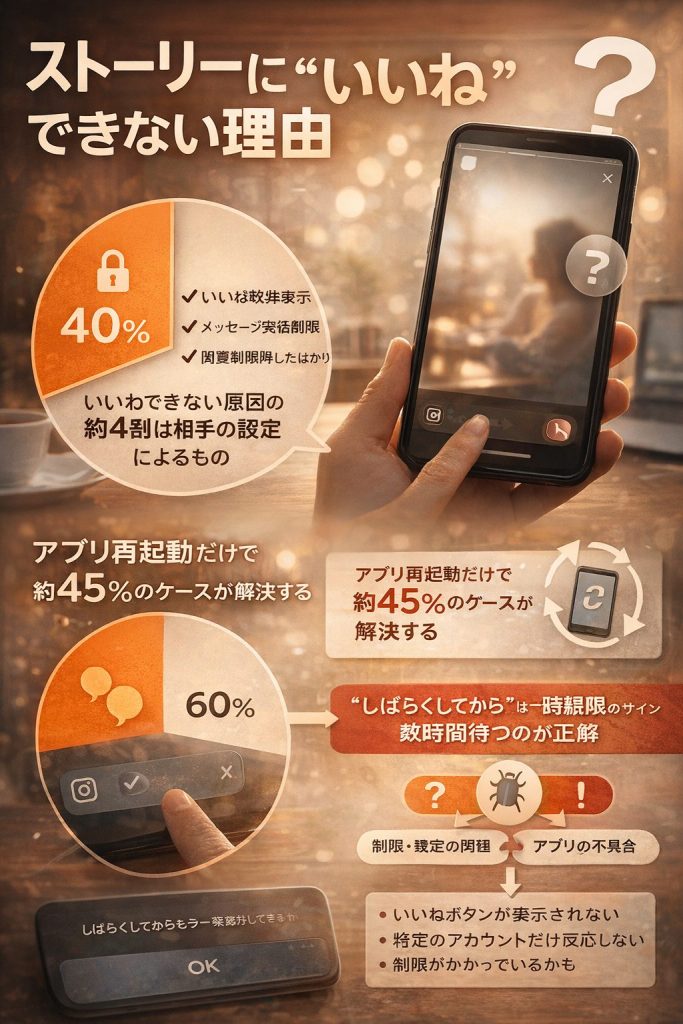 インスタグラムストーリー 'いいね' できない理由