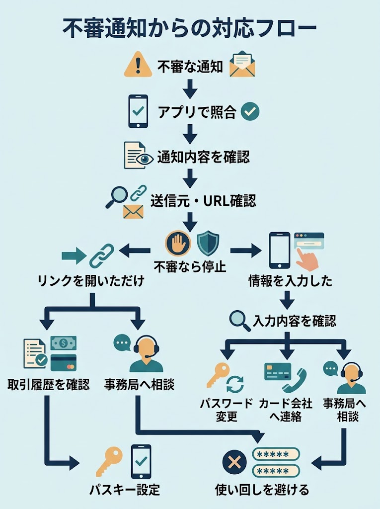 不審通知からの対応フロー