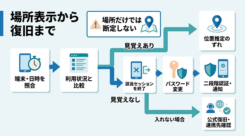 場所表示から復旧まで