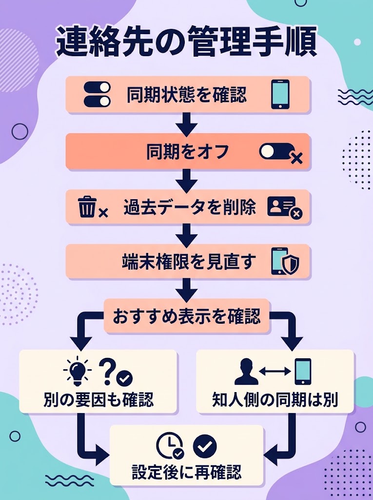 連絡先管理の確認手順
